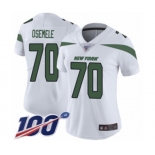 Women's New York Jets #70 Kelechi Osemele White Vapor Untouchable Limited Player 100th Season Football Jersey