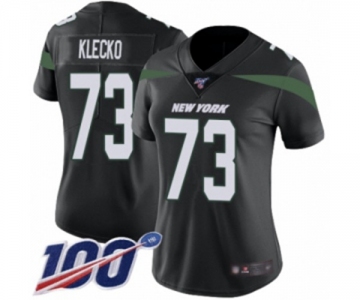 Women's New York Jets #73 Joe Klecko Black Alternate Vapor Untouchable Limited Player 100th Season Football Jersey