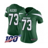 Women's New York Jets #73 Joe Klecko Green Team Color Vapor Untouchable Limited Player 100th Season Football Jersey