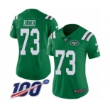 Women's New York Jets #73 Joe Klecko Limited Green Rush Vapor Untouchable 100th Season Football Jersey