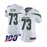 Women's New York Jets #73 Joe Klecko White Vapor Untouchable Limited Player 100th Season Football Jersey