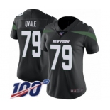 Women's New York Jets #79 Brent Qvale Black Alternate Vapor Untouchable Limited Player 100th Season Football Jersey