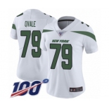 Women's New York Jets #79 Brent Qvale White Vapor Untouchable Limited Player 100th Season Football Jersey