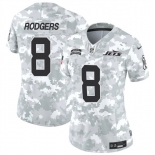 Women's New York Jets #8 Aaron Rodgers 2024 F.U.S.E Arctic Camo Salute To Service Limited Stitched Jersey