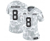 Women's New York Jets #8 Aaron Rodgers 2024 F.U.S.E Arctic Camo Salute To Service Limited Stitched Jersey