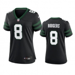 Women's New York Jets #8 Aaron Rodgers Black 2024 Football Stitched Jersey