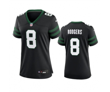 Women's New York Jets #8 Aaron Rodgers Black 2024 Football Stitched Jersey