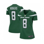 Women's New York Jets #8 Aaron Rodgers Green Stitched Game Football Jersey