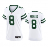 Women's New York Jets #8 Aaron Rodgers White 2024 Football Stitched Jersey