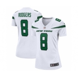 Women's New York Jets #8 Aaron Rodgers White Stitched Game Football Jersey