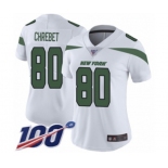 Women's New York Jets #80 Wayne Chrebet White Vapor Untouchable Limited Player 100th Season Football Jersey