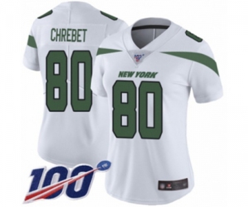 Women's New York Jets #80 Wayne Chrebet White Vapor Untouchable Limited Player 100th Season Football Jersey