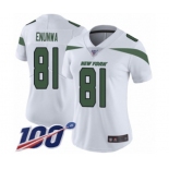 Women's New York Jets #81 Quincy Enunwa White Vapor Untouchable Limited Player 100th Season Football Jersey