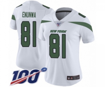 Women's New York Jets #81 Quincy Enunwa White Vapor Untouchable Limited Player 100th Season Football Jersey