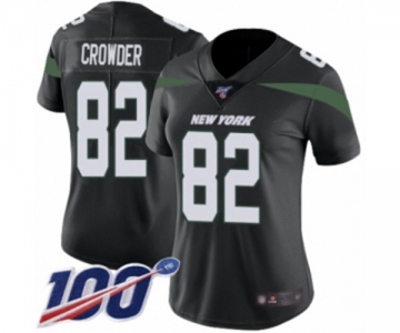 Women's New York Jets #82 Jamison Crowder Black Alternate Vapor Untouchable Limited Player 100th Season Football Jersey