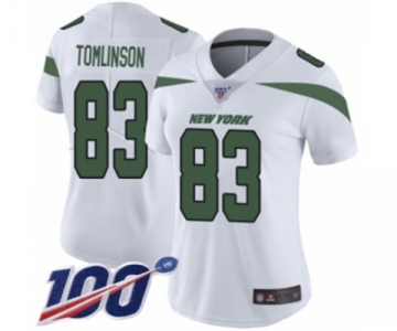 Women's New York Jets #83 Eric Tomlinson White Vapor Untouchable Limited Player 100th Season Football Jersey