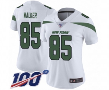 Women's New York Jets #85 Wesley Walker White Vapor Untouchable Limited Player 100th Season Football Jersey