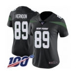 Women's New York Jets #89 Chris Herndon Black Alternate Vapor Untouchable Limited Player 100th Season Football Jersey