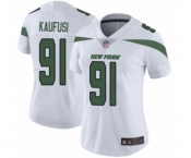 Women's New York Jets #91 Bronson Kaufusi White Vapor Untouchable Limited Player Football Jersey