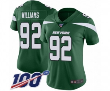 Women's New York Jets #92 Leonard Williams Green Team Color Vapor Untouchable Limited Player 100th Season Football Jersey