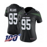 Women's New York Jets #95 Quinnen Williams Black Alternate Vapor Untouchable Limited Player 100th Season Football Jersey