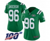 Women's New York Jets #96 Henry Anderson Limited Green Rush Vapor Untouchable 100th Season Football Jersey