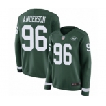 Women's New York Jets #96 Henry Anderson Limited Green Therma Long Sleeve Football Jersey