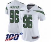 Women's New York Jets #96 Henry Anderson White Vapor Untouchable Limited Player 100th Season Football Jersey