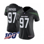 Women's New York Jets #97 Nathan Shepherd Black Alternate Vapor Untouchable Limited Player 100th Season Football Jersey