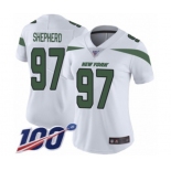 Women's New York Jets #97 Nathan Shepherd White Vapor Untouchable Limited Player 100th Season Football Jersey