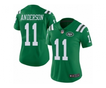 Women's Nike New York Jets #11 Robby Anderson Limited Green Rush NFL Jersey