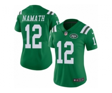 Women's Nike New York Jets #12 Joe Namath Limited Green Rush NFL Jersey