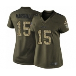 Women's Nike New York Jets #15 Brandon Marshall Limited Green Salute to Service NFL Jersey