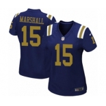 Women's Nike New York Jets #15 Brandon Marshall Navy Blue Alternate NFL Jersey