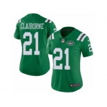 Women's Nike New York Jets #21 Morris Claiborne Limited Green Rush NFL Jersey