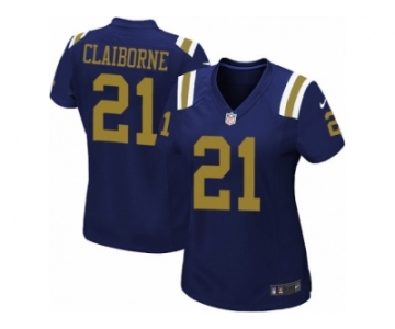 Women's Nike New York Jets #21 Morris Claiborne Limited Navy Blue Alternate NFL Jersey