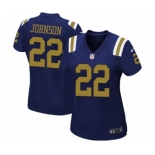 Women's Nike New York Jets #22 Trumaine Johnson Elite Navy Blue Alternate NFL Jersey