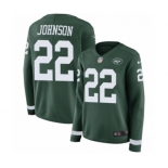 Women's Nike New York Jets #22 Trumaine Johnson Limited Green Therma Long Sleeve NFL Jersey