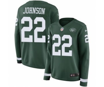 Women's Nike New York Jets #22 Trumaine Johnson Limited Green Therma Long Sleeve NFL Jersey