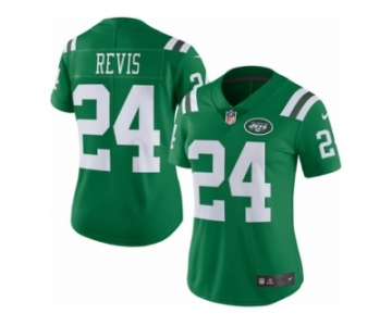 Women's Nike New York Jets #24 Darrelle Revis Limited Green Rush NFL Jersey