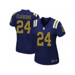 Women's Nike New York Jets #24 Morris Claiborne Limited Navy Blue Alternate NFL Jersey