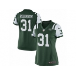 Women's Nike New York Jets #31 Khiry Robinson Limited Green Team Color NFL Jersey