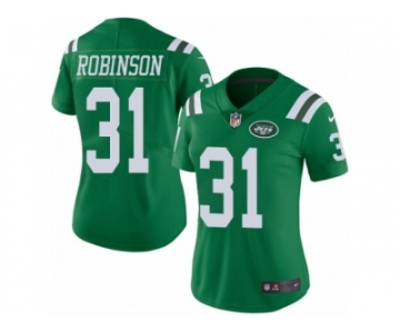 Women's Nike New York Jets #31 Robinson Limited Green Rush NFL Jersey