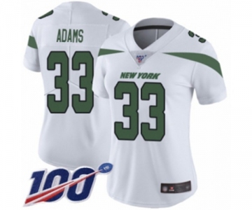 Women's Nike New York Jets #33 Jamal Adams White Vapor Untouchable Limited Player 100th Season NFL Jersey