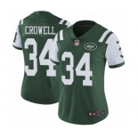 Women's Nike New York Jets #34 Isaiah Crowell Green Team Color Vapor Untouchable Elite Player NFL Jersey