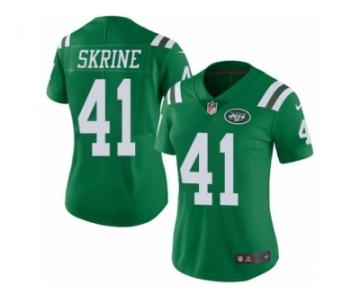 Women's Nike New York Jets #41 Buster Skrine Limited Green Rush NFL Jersey