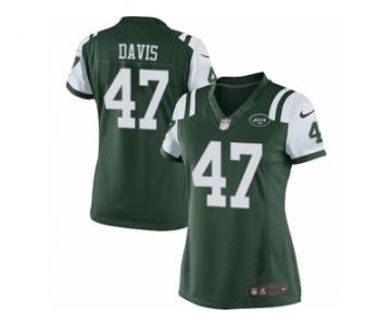 Women's Nike New York Jets #47 Kellen Davis Limited Green Team Color NFL Jersey