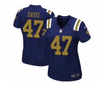 Women's Nike New York Jets #47 Kellen Davis Limited Navy Blue Alternate NFL Jersey