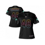 Women's Nike New York Jets #48 Jordan Jenkins Game Black Fashion NFL Jersey