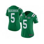 Women's Nike New York Jets #5 Christian Hackenberg Limited Green Rush NFL Jersey